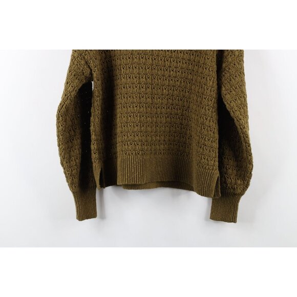 Madewell Womens M Sunbury Open Stitch Merino Wool Blend Knit Collared Sweater - Picture 9 of 9